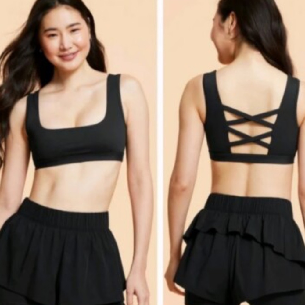 New Blogilates Crisscross Back Black Sports Bra